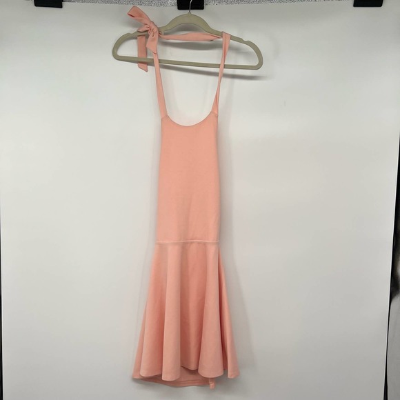 NWT LPA Skater Mini Dress 261 Women's Size XS Blush Pink Halter Neck Open Back - Picture 2 of 10